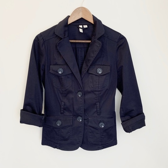 St. John’s Bay Navy Utility Cargo Jacket Blazer - Picture 2 of 15